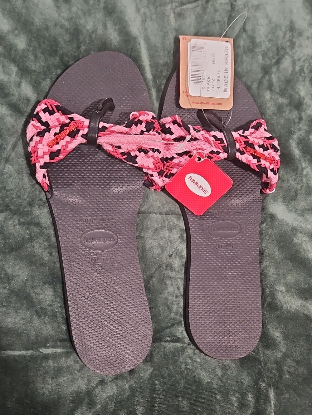 Havaianas Braided Pink & Black Women's Sandals